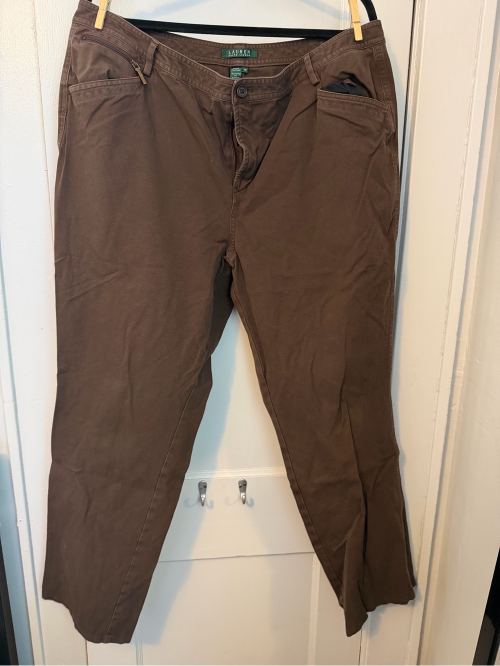 Lauren Ralph Lauren Brown Women's Chino Pants - Classic Cotton Twill